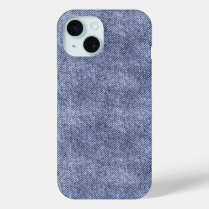 Coque Pour iPhone 15 Motif Grayish Blue Denim