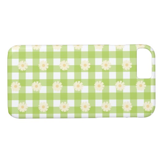 Coques Case-Mate iPhone Motif Green Daisy En vichy (Dos (Horizontal))