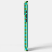 Coques Case-Mate iPhone Motif Grenouille Vert Olive avec Rayures à Damier (Verso / Gauche)