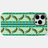 Coques Case-Mate iPhone Motif Grenouille Vert Olive avec Rayures à Damier (Verso (horizontal))