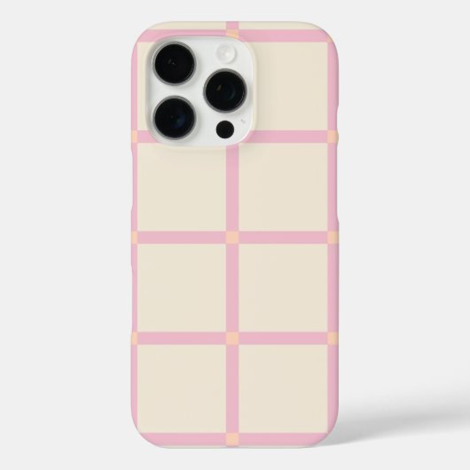 Coques Case-Mate iPhone Motif Grille Beige et Rose Clair (Verso)