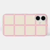 Coques Case-Mate iPhone Motif Grille Beige et Rose Clair (Verso (horizontal))