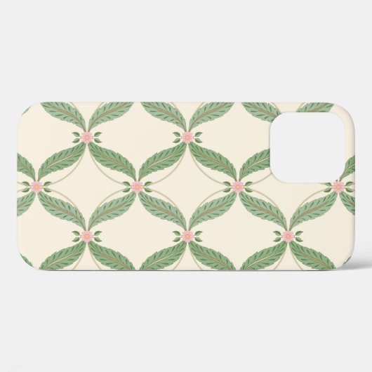 Coques Case-Mate iPhone Motif Grille Fleurs Feuilles simples (Verso (horizontal))