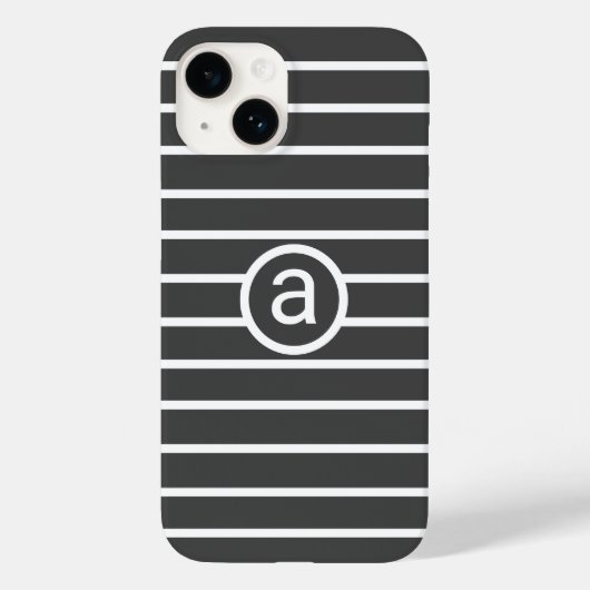 Coques Case-Mate iPhone Motif gris blanc élégant Nom monochrome (Verso)