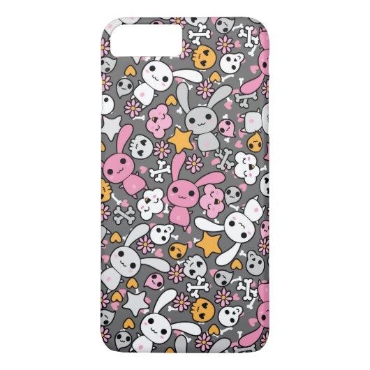 Coques Case-Mate iPhone motif gris de kawaii (Dos)