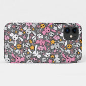 Coques Case-Mate iPhone motif gris de kawaii (Dos (Horizontal))