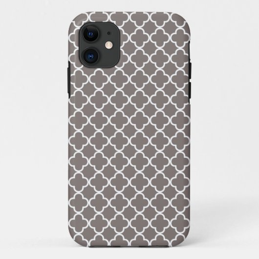 Coques Case-Mate iPhone Motif gris de Quatrefoil (Dos)