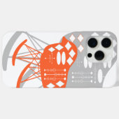 Coques Case-Mate iPhone Motif gris du milieu du siècle Silhouette (Verso (horizontal))