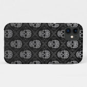 Coques Case-Mate iPhone Motif gris et noir de crâne de sucre (Dos (Horizontal))