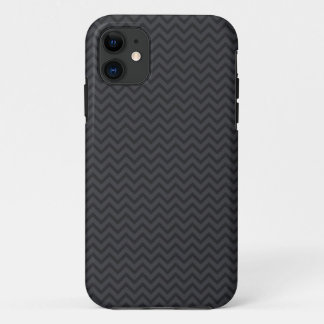 Coque iPhone 11 Motif gris noir de rayures de zigzag de zigzag de