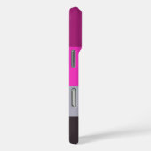 Coques Case-Mate iPhone Motif gris rose et gris foncé pourpre rayures (Verso / Droite)