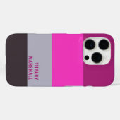 Coques Case-Mate iPhone Motif gris rose et gris foncé pourpre rayures (Verso (horizontal))