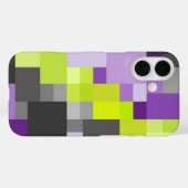 Coques Case-Mate iPhone Motif gris vert violet géométrique Abstrait (Verso (horizontal))
