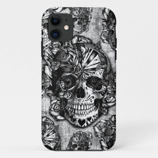 Coques Case-Mate iPhone Motif grunge de crâne de sucre (Dos)