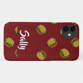 Coques Case-Mate iPhone Motif hamburger sur le marron (Dos (Horizontal))