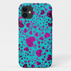 Coque iPhone 11 MOTIF HEART - violet - faites votre propre couleur
