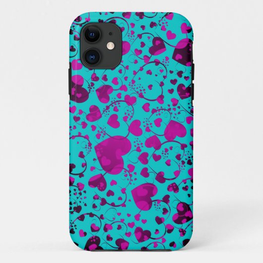 Coques Case-Mate iPhone MOTIF HEART - violet - faites votre propre couleur (Dos)