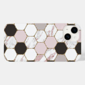 Coques Case-Mate iPhone Motif Hexagon de marbre géométrique moderne (Verso (horizontal))