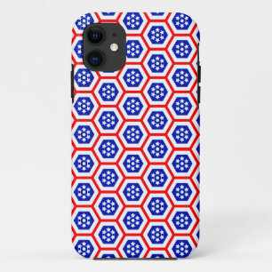 Case-Mate iPhone Case Motif hexagone rouge blanc et bleu Coque-Mate iPho