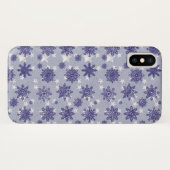 Coques Case-Mate iPhone Motif Holiday Blue Snowflake Winter Chic (Dos (Horizontal))