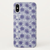 Coques Case-Mate iPhone Motif Holiday Blue Snowflake Winter Chic (Dos)