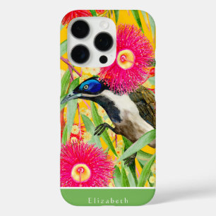 Coques iPhone 16 Pro Motif Honeyeater à visage bleu