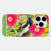Coques Case-Mate iPhone Motif Honeyeater à visage bleu (Verso (horizontal))
