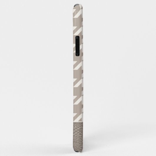 Coques Case-Mate iPhone Motif Houndstooth Taupe Neutre Personnalisé (Dos/Droite)