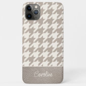 Coques Case-Mate iPhone Motif Houndstooth Taupe Neutre Personnalisé (Dos)
