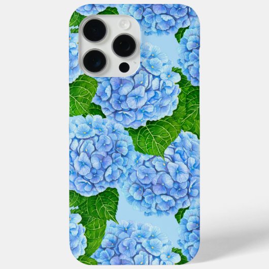Coques Case-Mate iPhone Motif hydrangée bleu (Verso)