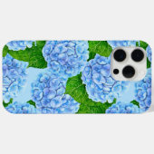 Coques Case-Mate iPhone Motif hydrangée bleu (Verso (horizontal))
