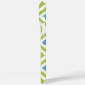 Coques Case-Mate iPhone Motif Ikat bleu-vert monogramme (Verso / Gauche)