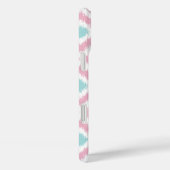 Coques Case-Mate iPhone Motif Ikat de la menthe rose monogramme (Verso / Droite)