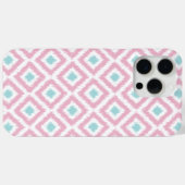 Coques Case-Mate iPhone Motif Ikat rose et diamant de menthe (Verso (horizontal))