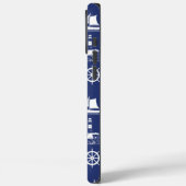 Coques Case-Mate iPhone Motif illustratif de voile blanc+bleu marine (Verso / Gauche)