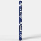 Coques Case-Mate iPhone Motif illustratif de voile blanc+bleu marine (Verso / Droite)