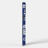 Coques Case-Mate iPhone Motif illustratif de voile blanc+bleu marine (Verso / Droite)
