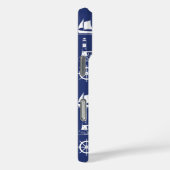 Coques Case-Mate iPhone Motif illustratif de voile blanc+bleu marine (Verso / Droite)