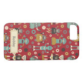 Coques Case-Mate iPhone Motif illustré rétros par robots d'amusement (Dos (Horizontal))