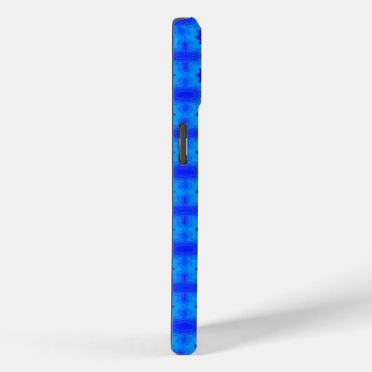 Coques Case-Mate iPhone Motif imprimé africain bleu et violet (Verso / Droite)
