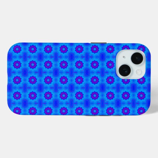 Coques Case-Mate iPhone Motif imprimé africain bleu et violet (Verso (horizontal))