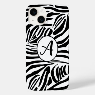 Coque Pour iPhone 14 Motif Imprimé Zèbre Noir et Blanc Gras