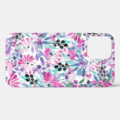 Coques Case-Mate iPhone Motif incomparable de fleurs et de baies violettes (Verso (horizontal))