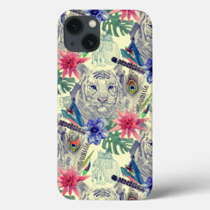 iPhone 13 Case Motif indien vintage de tigre de style