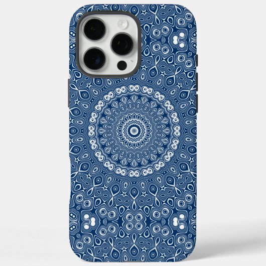 Coques Case-Mate iPhone Motif Indigo Blue Mandala (Verso)