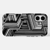 Coques Case-Mate iPhone Motif industriel Abstrait noir et blanc (Verso (horizontal))