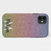 Coques Case-Mate iPhone Motif initial de faux paillettes arc-en-ciel (Dos (Horizontal))