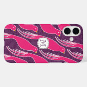 Coques Case-Mate iPhone Motif Inséparable de l'aubergine rose personnalisé (Verso (horizontal))