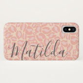Coques Case-Mate iPhone Motif Jaguar Imprimer Pink Pastel Nom personnalisé (Dos (Horizontal))