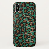 Coques Case-Mate iPhone Motif Jaguar Imprimer Vert Brown Nom personnalisé (Dos)